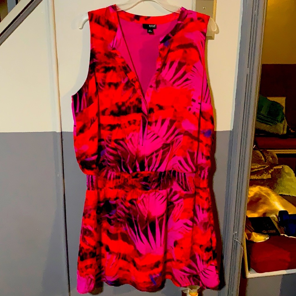 Fuchsia print mini dress